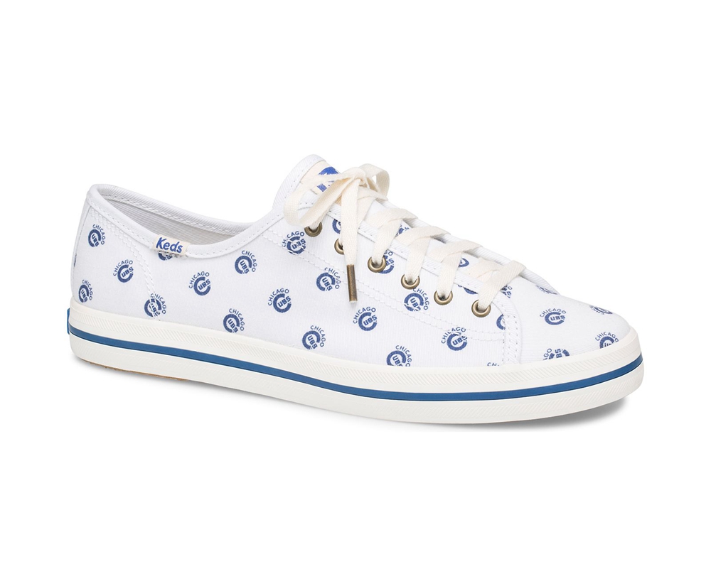 Basket Keds Femme Blanche/Bleu - Kickstart Mlb® - 251-UPBTIR